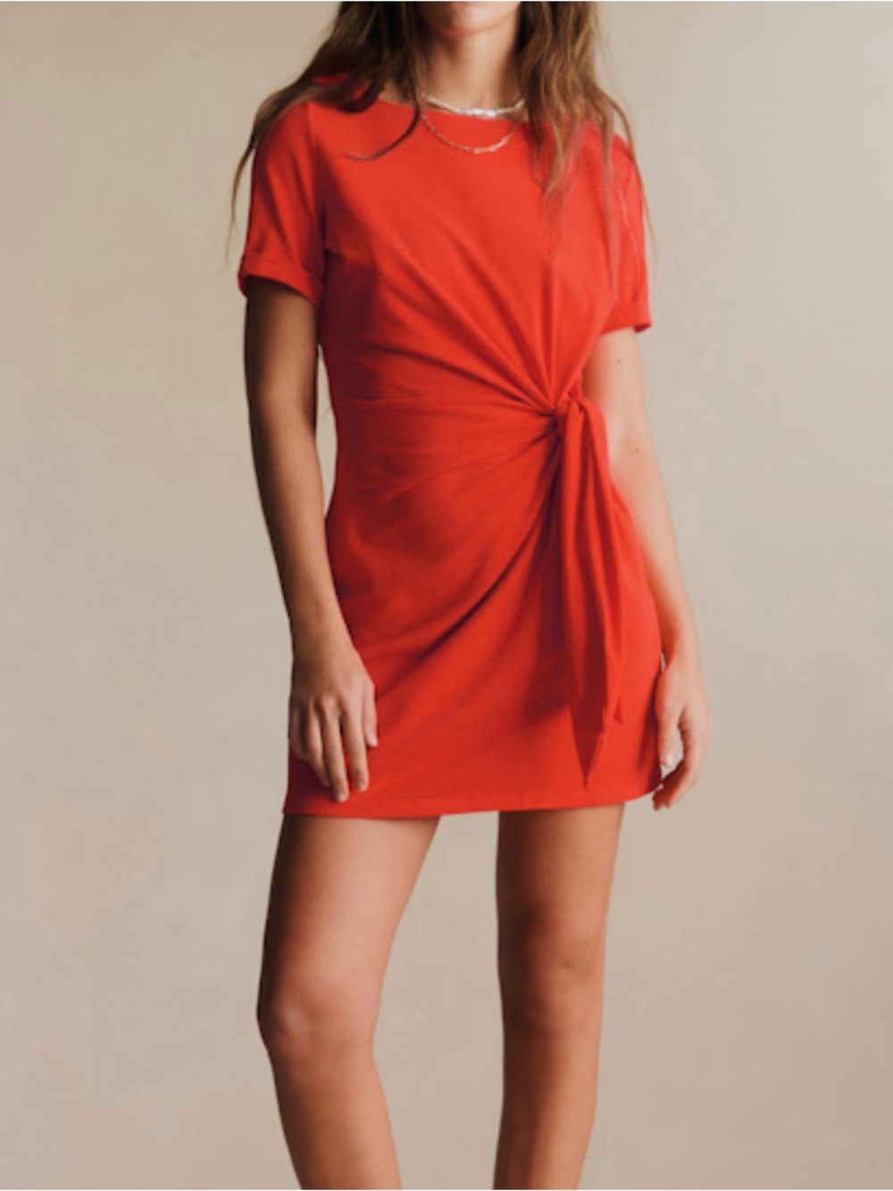 Sezane Womens red Pippa Short sleeve shirt dress S